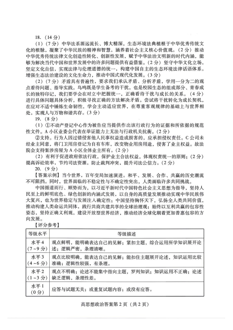 政治山东潍坊市2026年高三年级4月高考模拟考试(潍坊二模)(4.21-4.23)(2).pdf_第2页