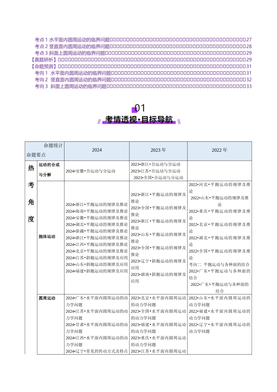 专题03 力与曲线运动(讲义)(教师版).docx_第2页