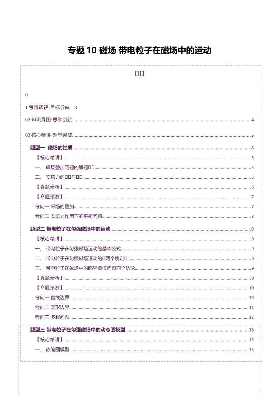专题10 磁场 带电粒子在磁场中的运动（讲义）（学生版）.docx_第1页