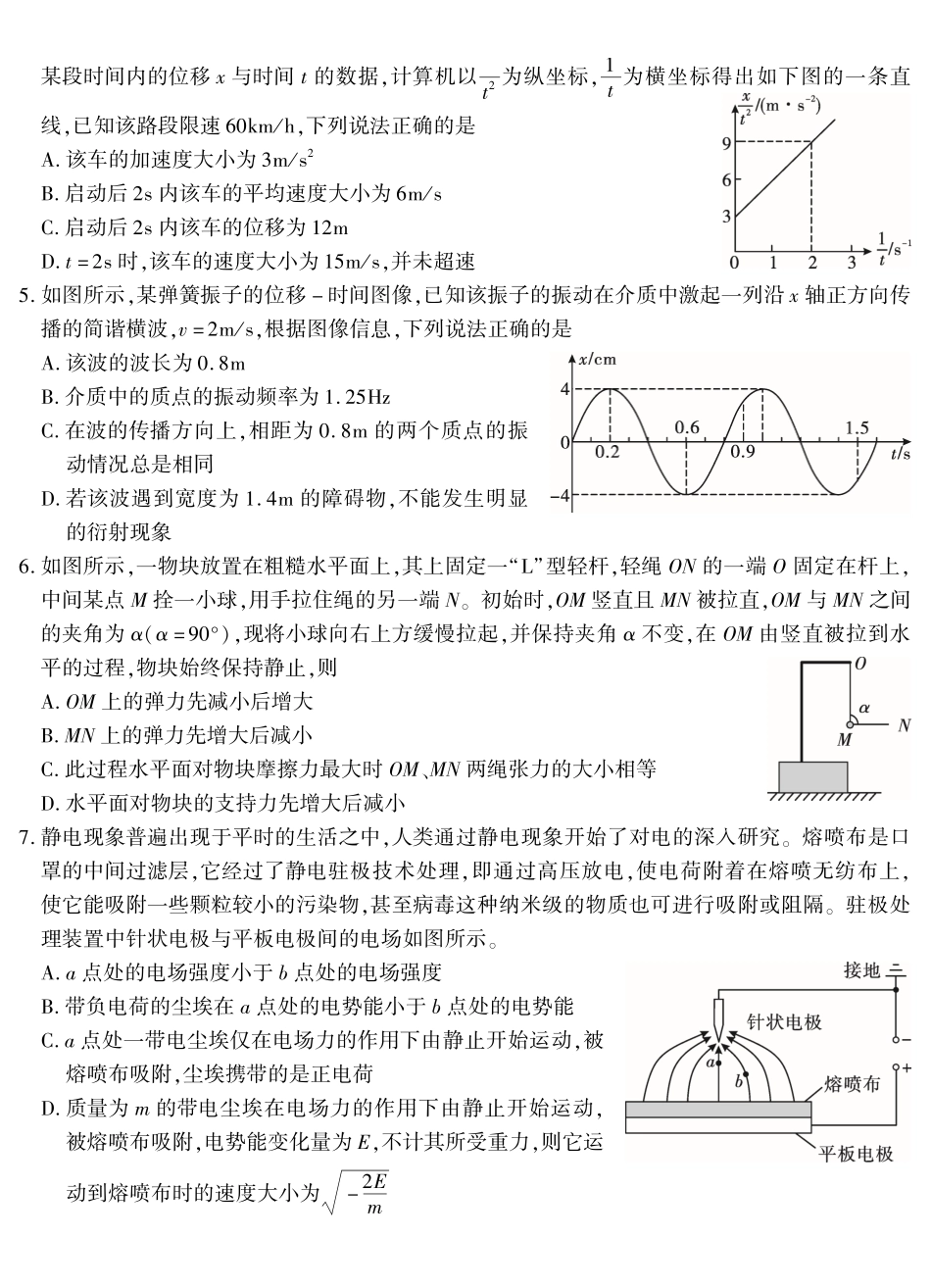 2026届高三4月模拟考试物理.pdf_第2页