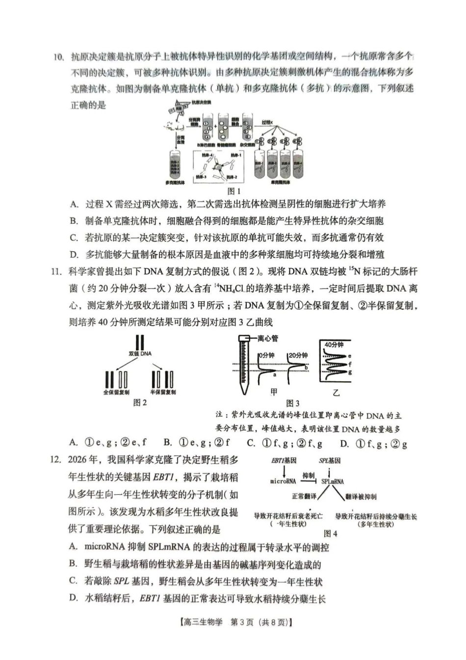 2026年4月高中毕业班教学质量调研生物.pdf_第3页