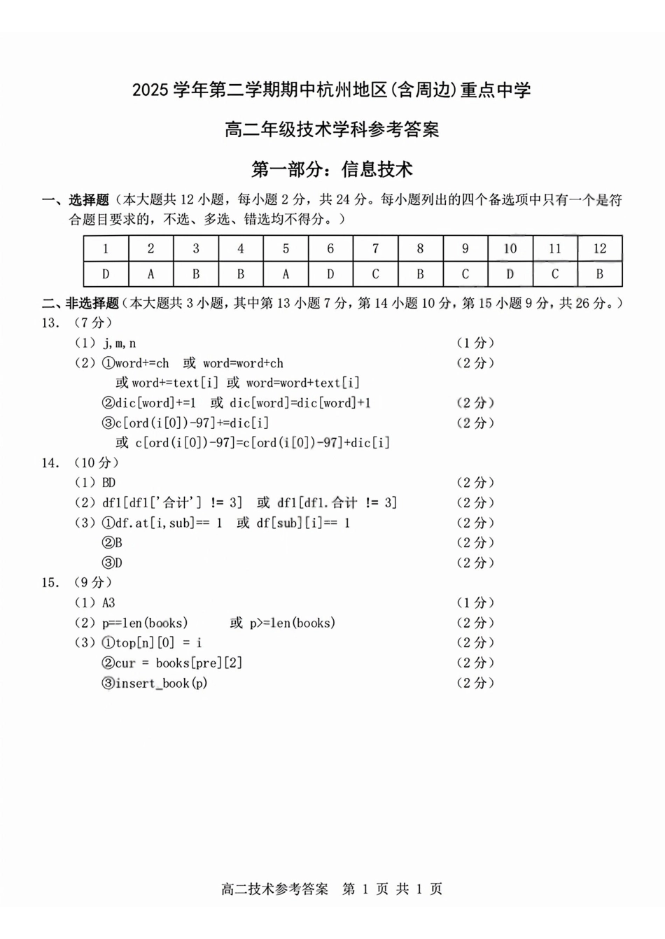 技术答案2604高二杭州含周边.pdf_第1页