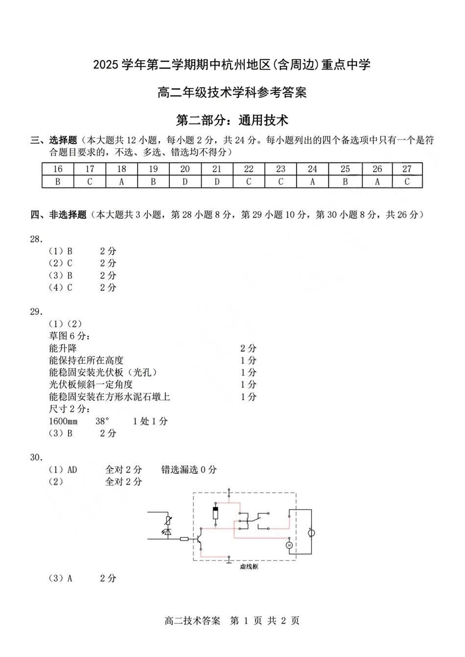 技术答案2604高二杭州含周边.pdf_第2页