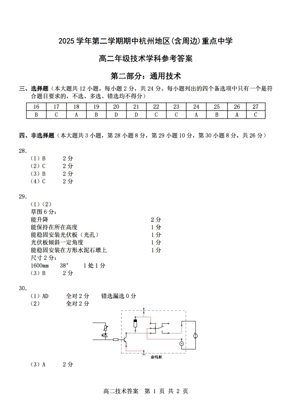 技术浙江杭州市2025学年第二学期期中杭州地区(含周边)重点中学高二年级期中考试(4.20-4.23)(1).pdf_第2页