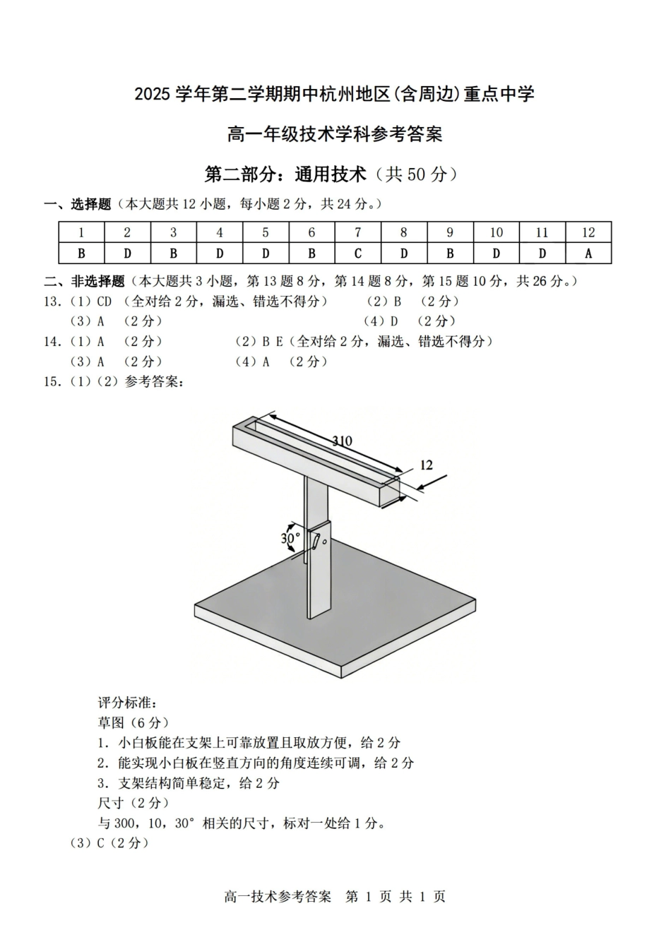 技术浙江杭州市2025学年第二学期期中杭州地区(含周边)重点中学高一年级期中考试(4.20-4.22)(1).pdf_第2页