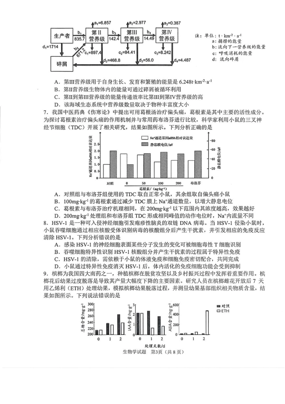 生物安徽合肥市2026年合肥市高三第二次教学质量检测(合肥市高三二模)(4.22-4.24).docx_第3页