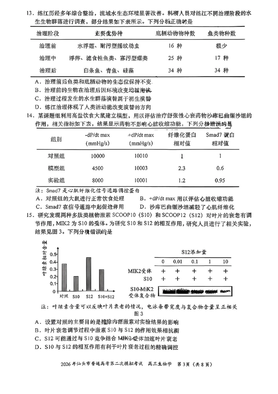 生物广东汕头市2026年汕头市高三年级普通高考第二次模拟考试(汕头二模)(4.23-4.25)(1).docx_第3页
