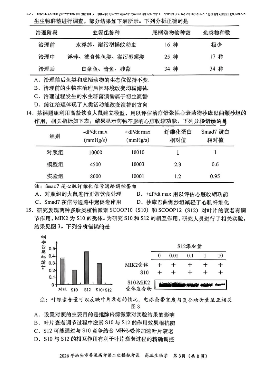生物广东汕头市2026年汕头市高三年级普通高考第二次模拟考试(汕头二模)(4.23-4.25)(1).pdf_第3页
