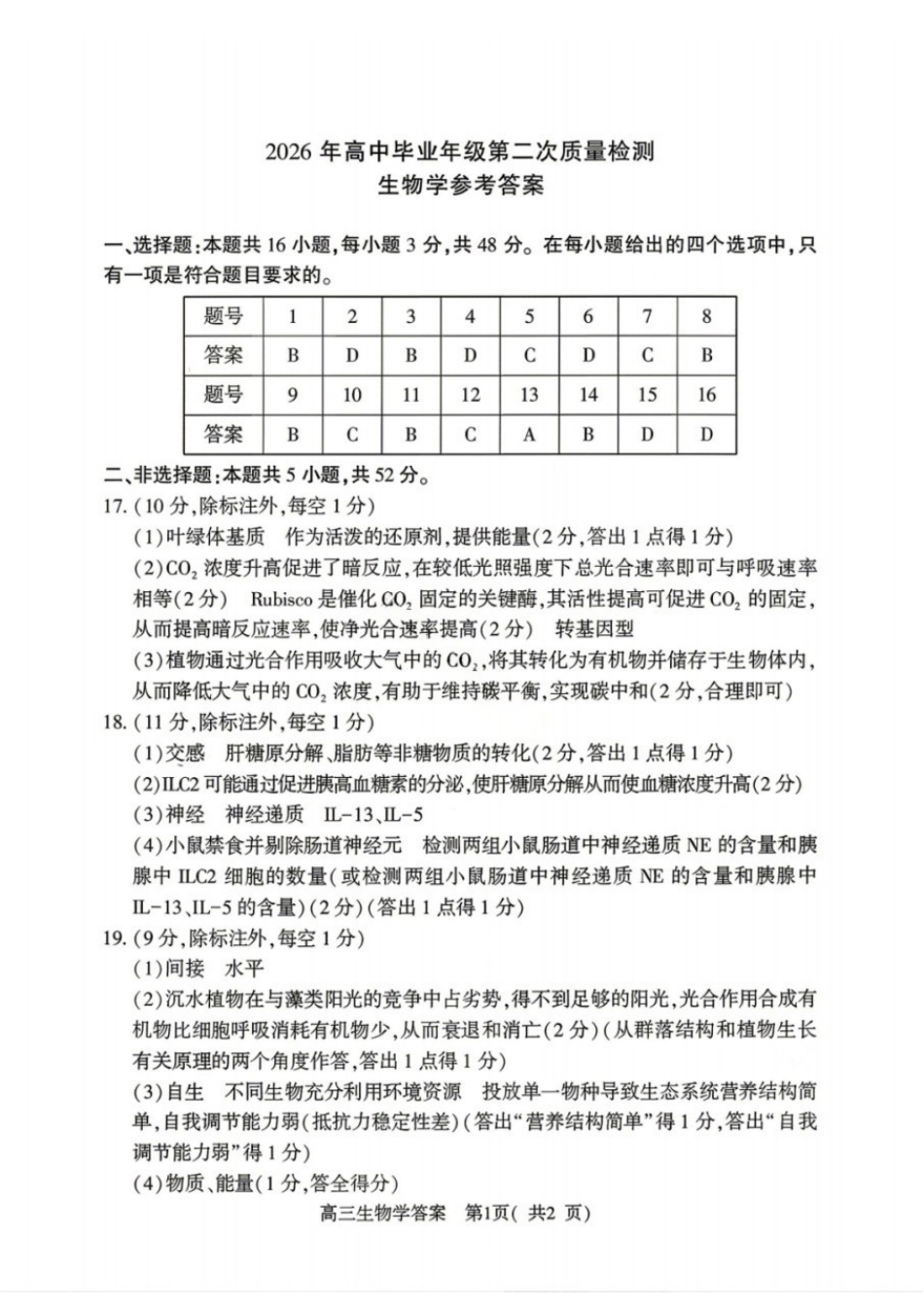 生物河南南阳、三门峡、漯河、信阳、驻马店五市2026年(届)高中毕业年级高三年级第二次质量监测(五市高三二模)(4.23-4.24)(1).docx_第1页
