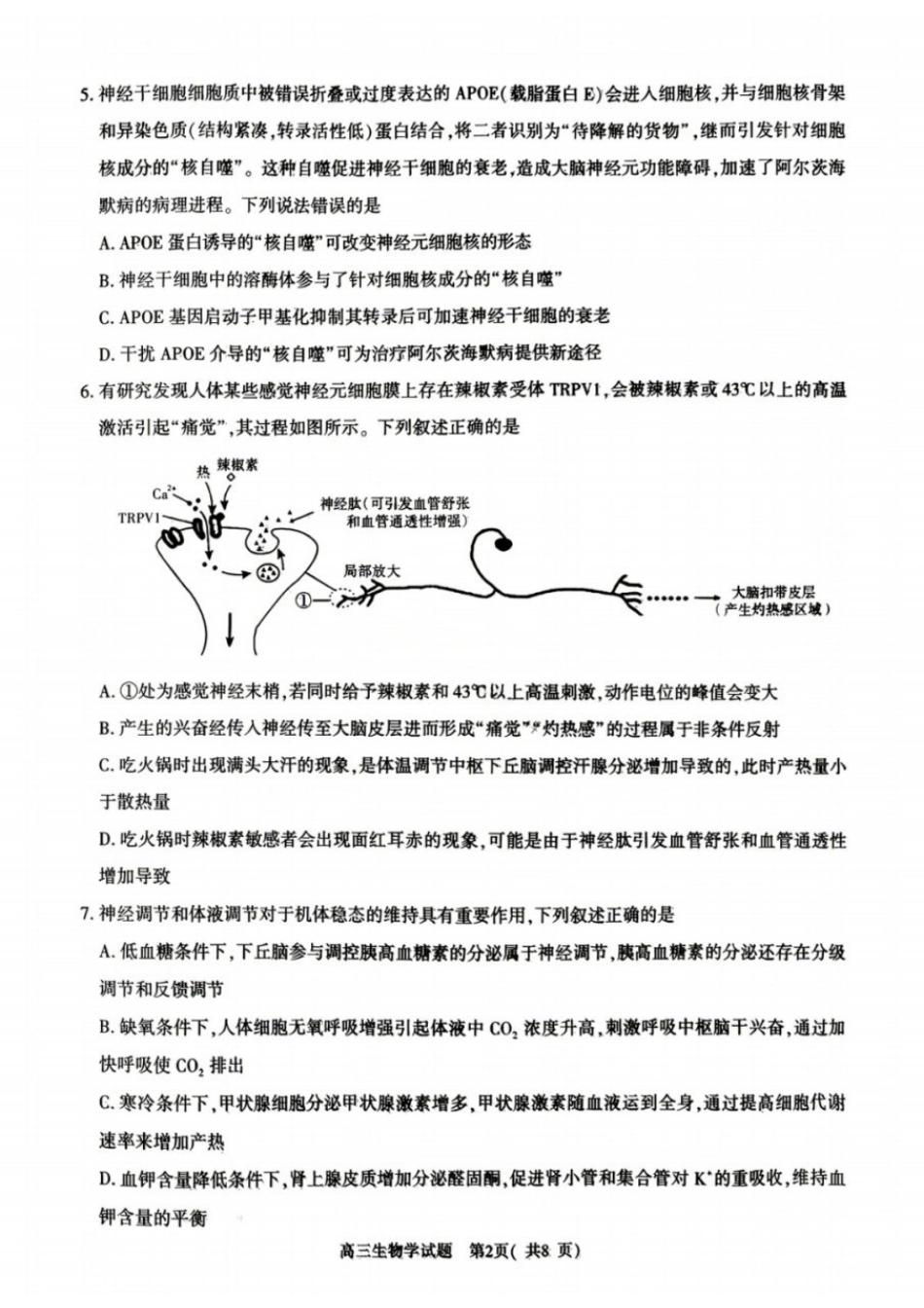生物河南南阳、三门峡、漯河、信阳、驻马店五市2026年(届)高中毕业年级高三年级第二次质量监测(五市高三二模)(4.23-4.24).docx_第2页