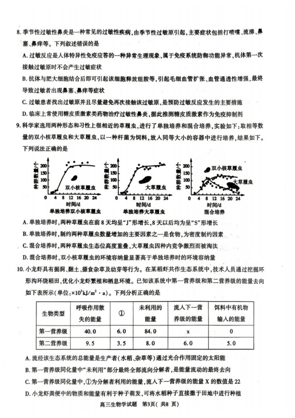 生物河南南阳、三门峡、漯河、信阳、驻马店五市2026年(届)高中毕业年级高三年级第二次质量监测(五市高三二模)(4.23-4.24).docx_第3页