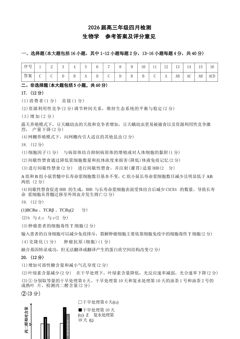 生物江西南昌市2026届高三年级四月检测(南昌高三二模)(4.23-4.24).docx_第1页