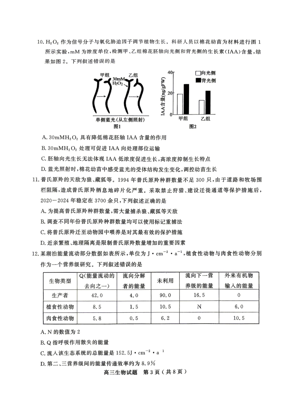 生物山东济宁市2026年高三年级高考模拟考试(济宁高三二模)(4.22-4.24).pdf_第3页
