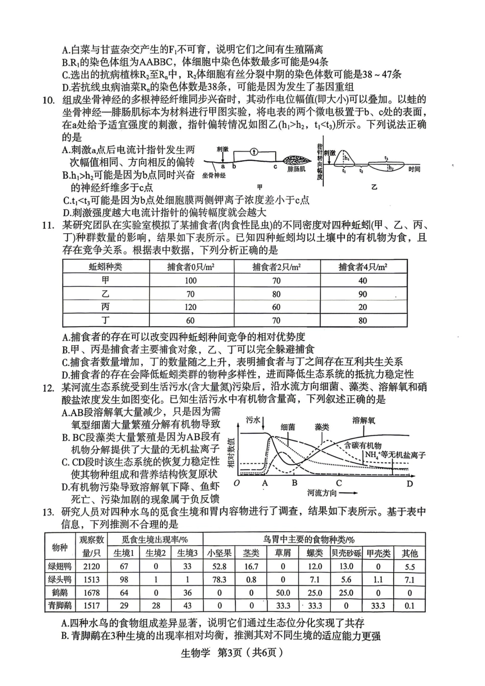 生物陕西宝鸡市2026年高三年级高考模拟检测试题(三)(宝鸡三模)(4.24-4.26).pdf_第3页