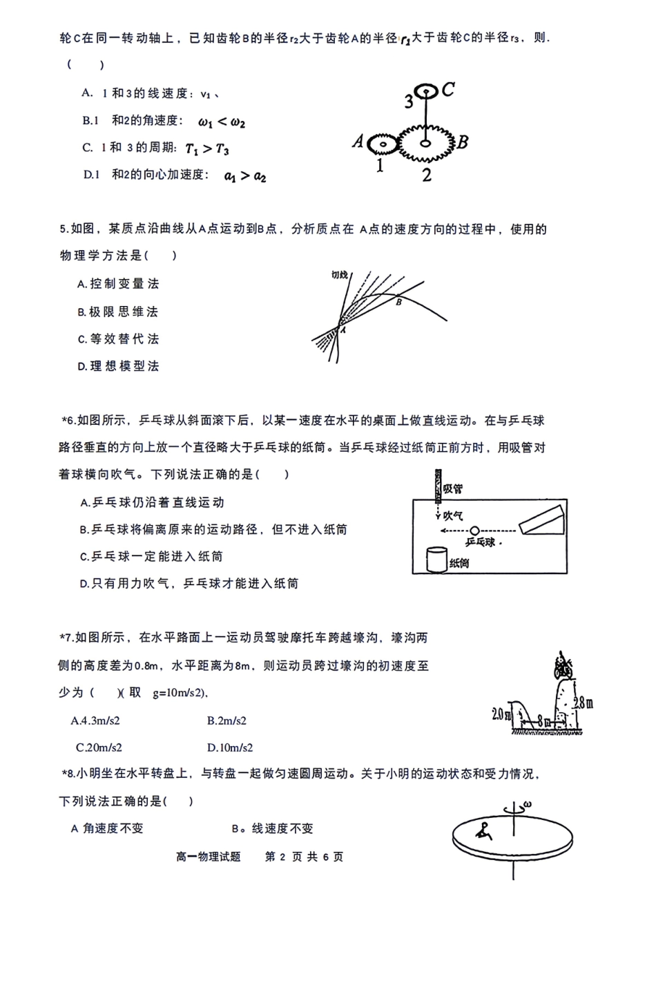 物理(版)湖南常宁市尚宇学校2025-2026学年高一下学期3月月考.pdf_第2页