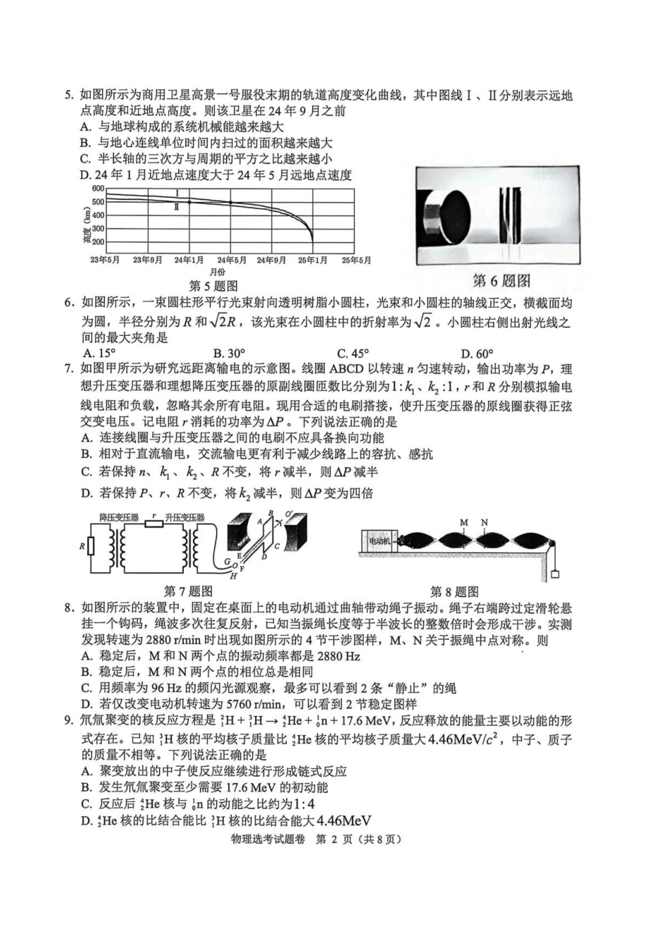 物理浙江绍兴市稽阳联谊学校2026年4月高三年级联考(4.21-4.23).pdf_第2页