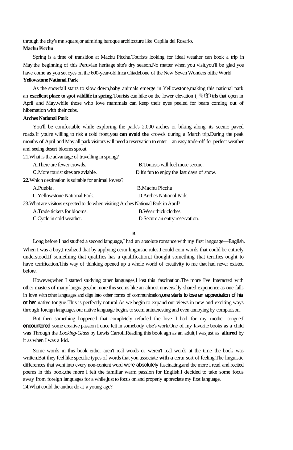 英语【全国前十高中】四川成都市第七中学2025-2026学年度(下)期高2027届高二年级半期考试(4月下旬).docx_第3页