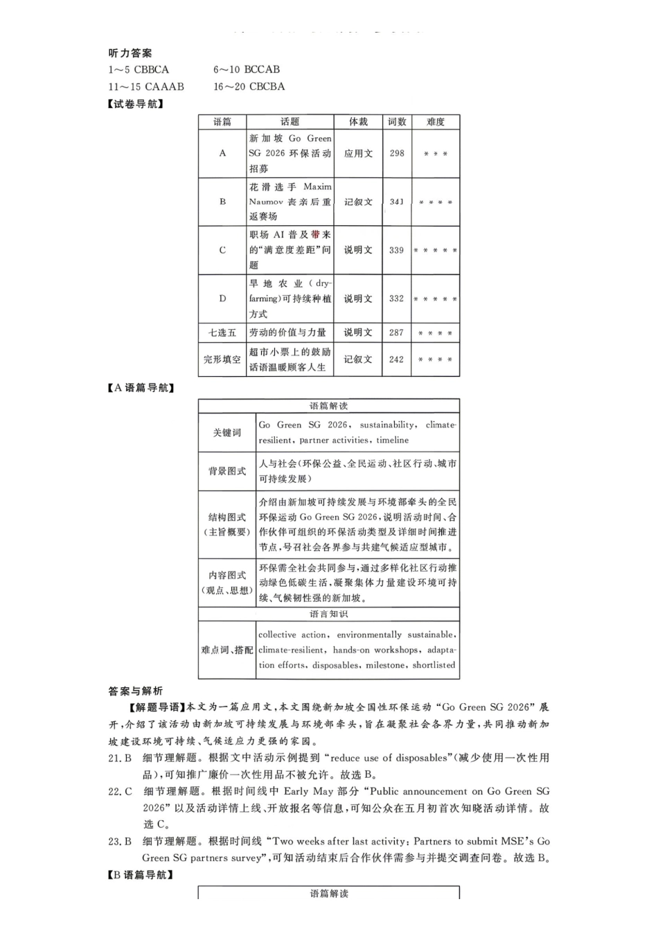 英语湖南、新疆文海大联考G20示范高中联盟2026届高三年级核心素养测评(文海三模)（4.22-4.23）(1).pdf_第1页
