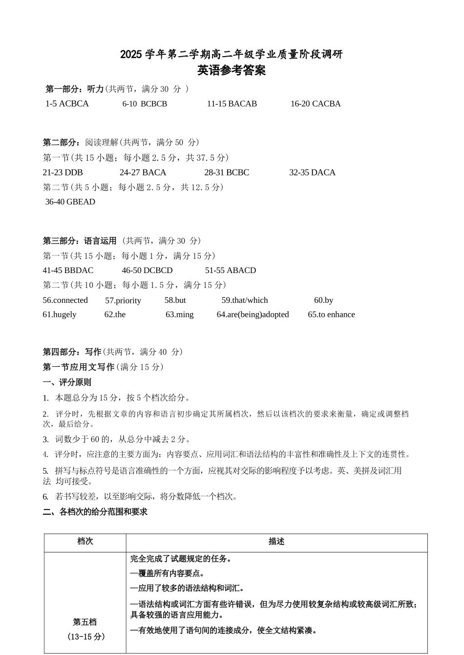 英语浙江9+1联盟2025学年第二学期高二年级学业质量阶段调研考试(4.22-4.24)(1).docx_第1页