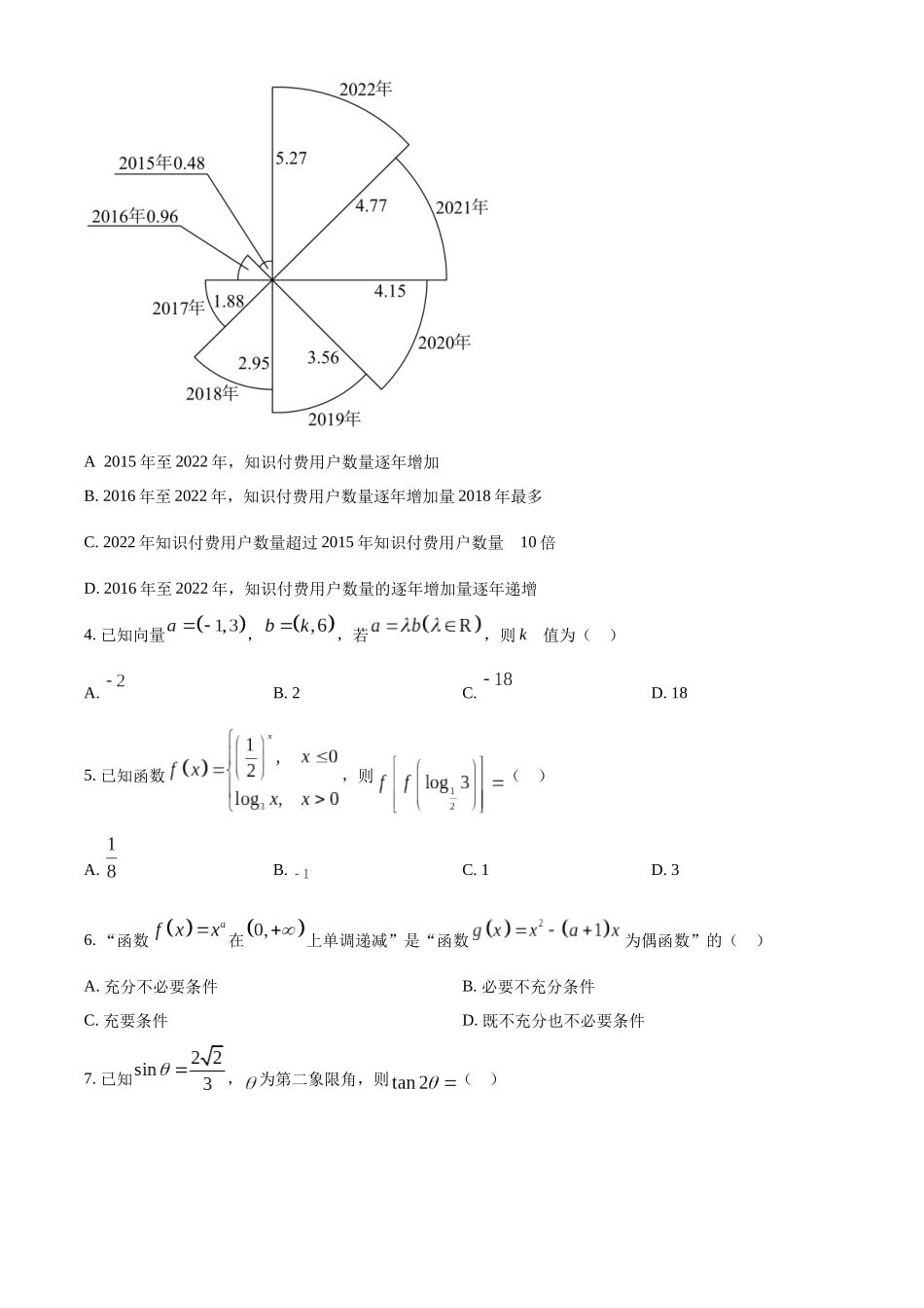 云南昆明市2021-2022学年高一下学期期末质量检测数学试题(学生版).docx_第2页