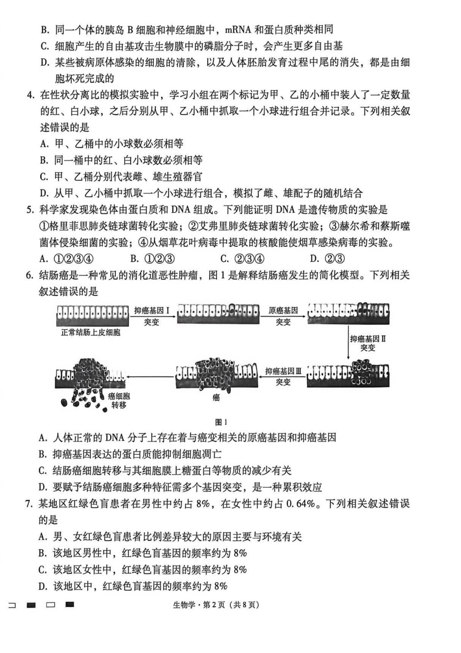 云南师大附中2026届高考适应性月考卷（八）生物+答案.pdf_第2页