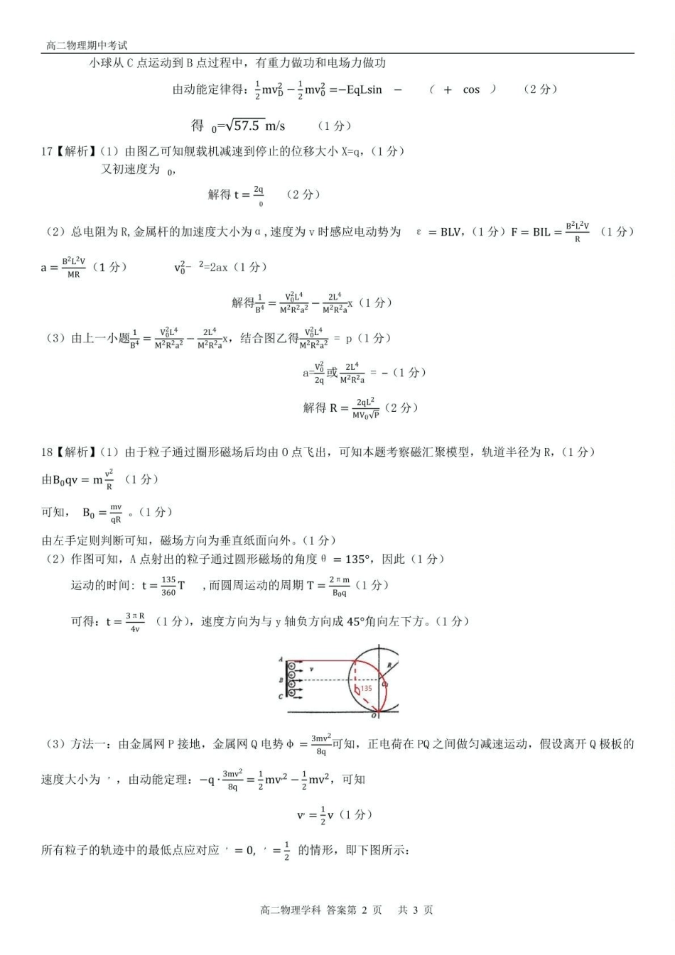 浙江七彩阳光新高考研究联盟2024-2025学年高二下学期期中联考物理答案.pdf_第2页