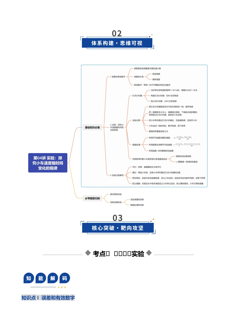 第04讲 实验：探究小车速度随时间变化的规律（复习讲义）（黑吉辽蒙专用）（教师版）.docx_第3页