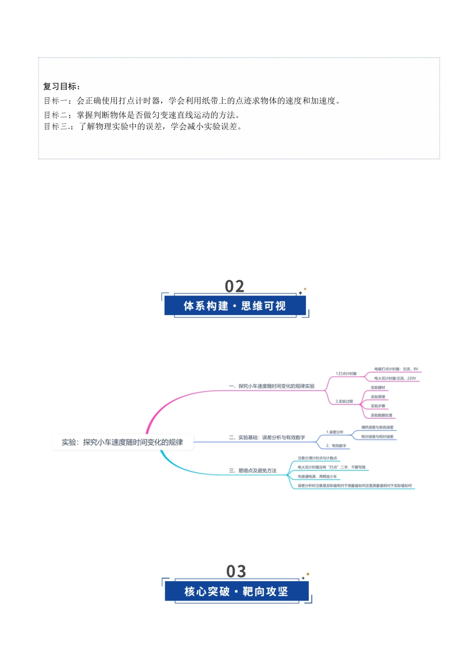 第04讲 实验：探究小车速度随时间变化的规律（复习讲义）（四川专用）（学生版）.docx_第2页