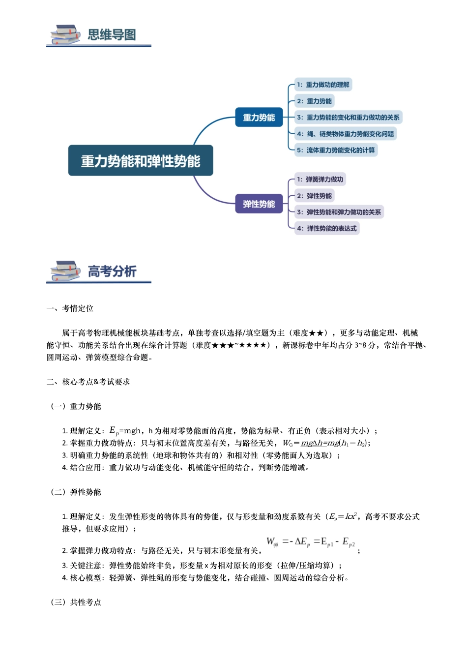 第04讲 重力势能和弹性势能讲义（思维导图+知识要点+解题技巧+题型归纳+巩固提升）（新高考通用）-教师版.docx_第2页