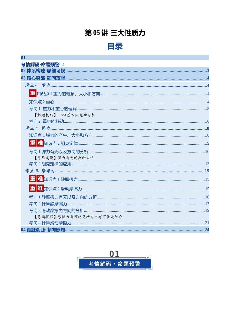 第05讲 三大性质力（复习讲义）（福建专用）（教师版）.docx_第1页