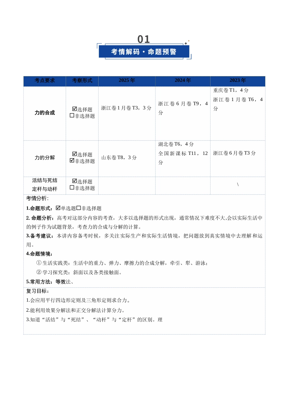 第06讲  力的合成与分解（复习讲义）（湖南专用）（学生版）.docx_第2页