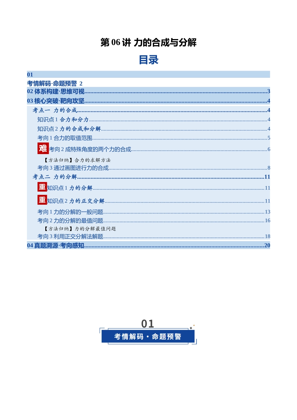 第06讲 力的合成与分解（复习讲义）（福建专用）（教师版）.docx_第1页