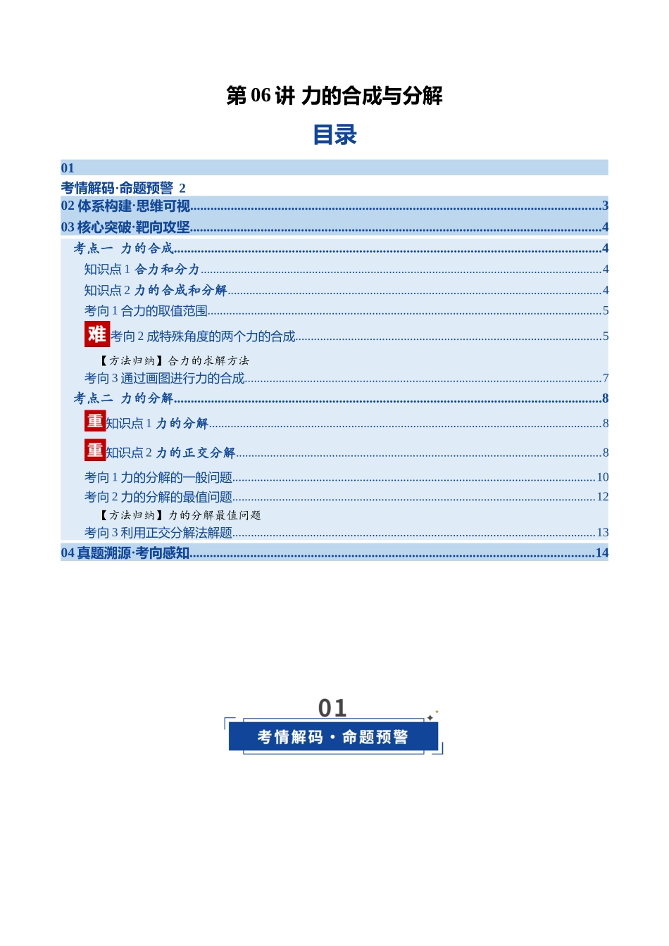 第06讲 力的合成与分解（复习讲义）（福建专用）（学生版）.docx_第1页