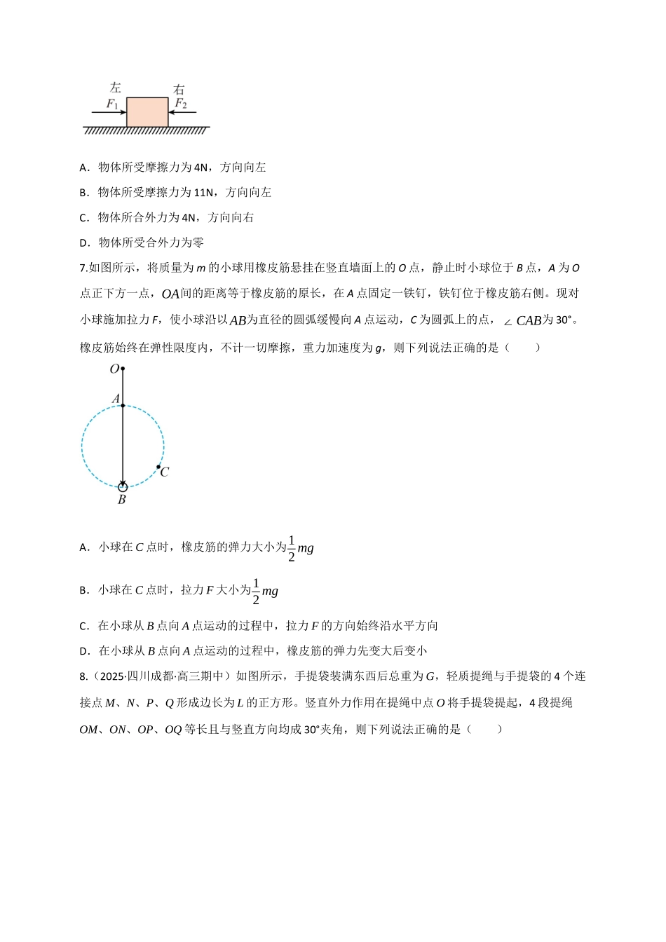 第06讲 力的合成与分解（专项训练）（四川专用）（学生版）.docx_第3页