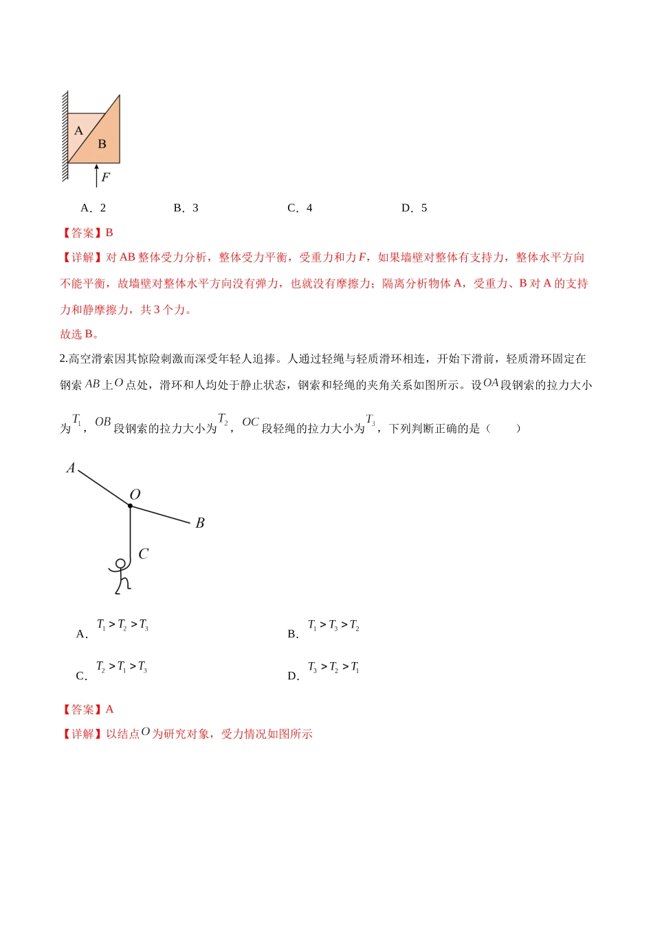 第07讲  共点力的平衡（专项训练）（湖南专用）（教师版）.docx_第2页