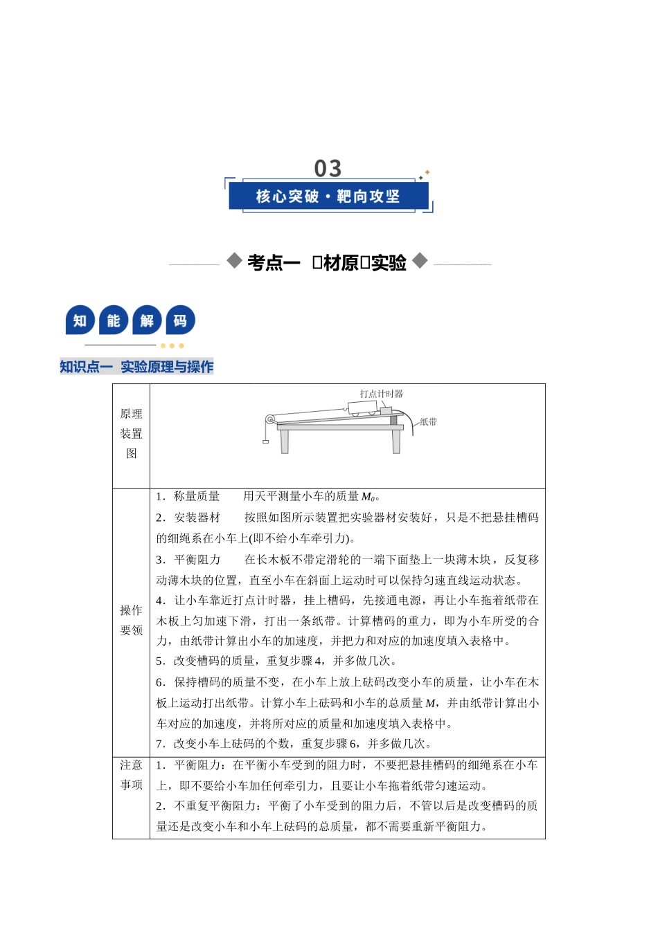 第10讲 实验：探究加速度与物体受力、物体质量的关系（复习讲义）（安徽专用）（学生版）.docx_第3页