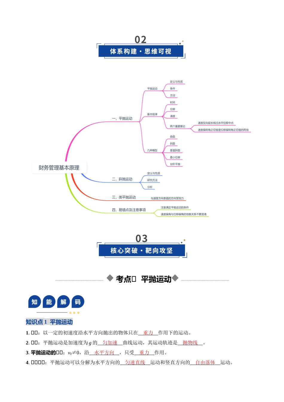 第14讲 抛体运动（复习讲义）（四川专用）（教师版）.docx_第3页