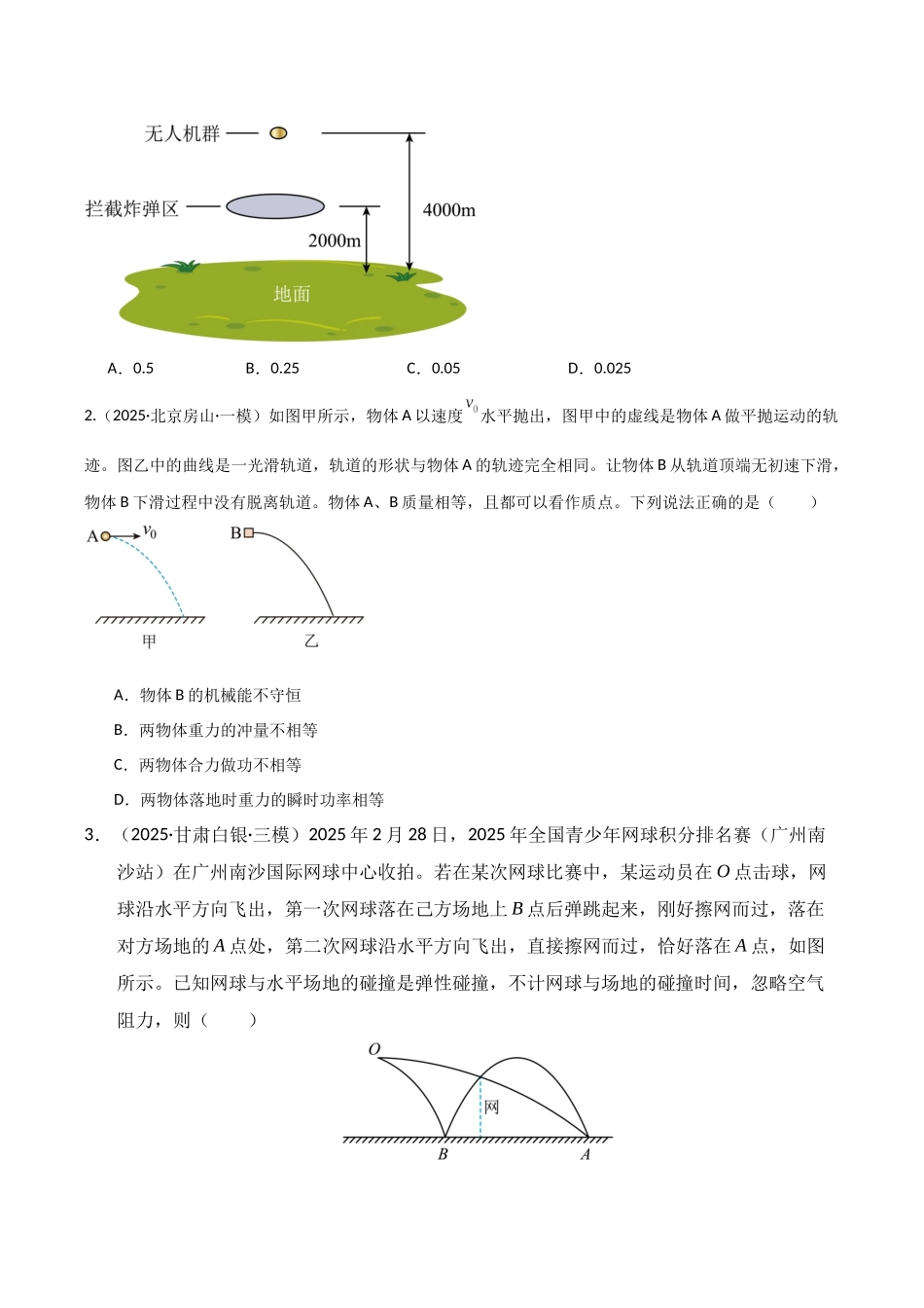 第14讲 抛体运动（专项训练）（湖南通用）（学生版）.docx_第2页