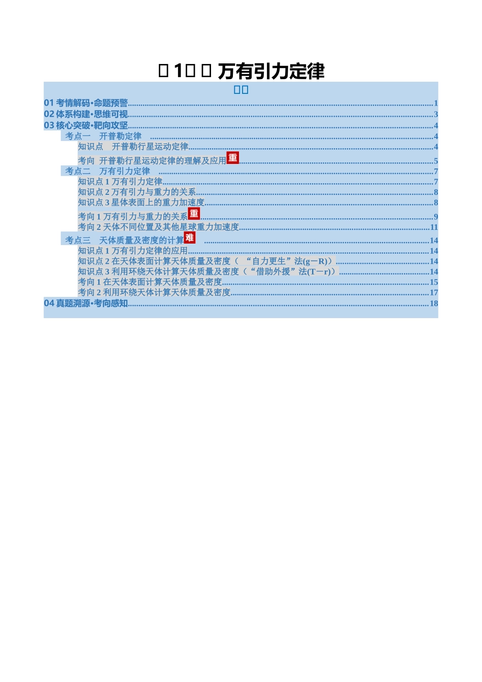 第16讲 万有引力定律（复习讲义）（福建专用）（教师版）.docx_第1页