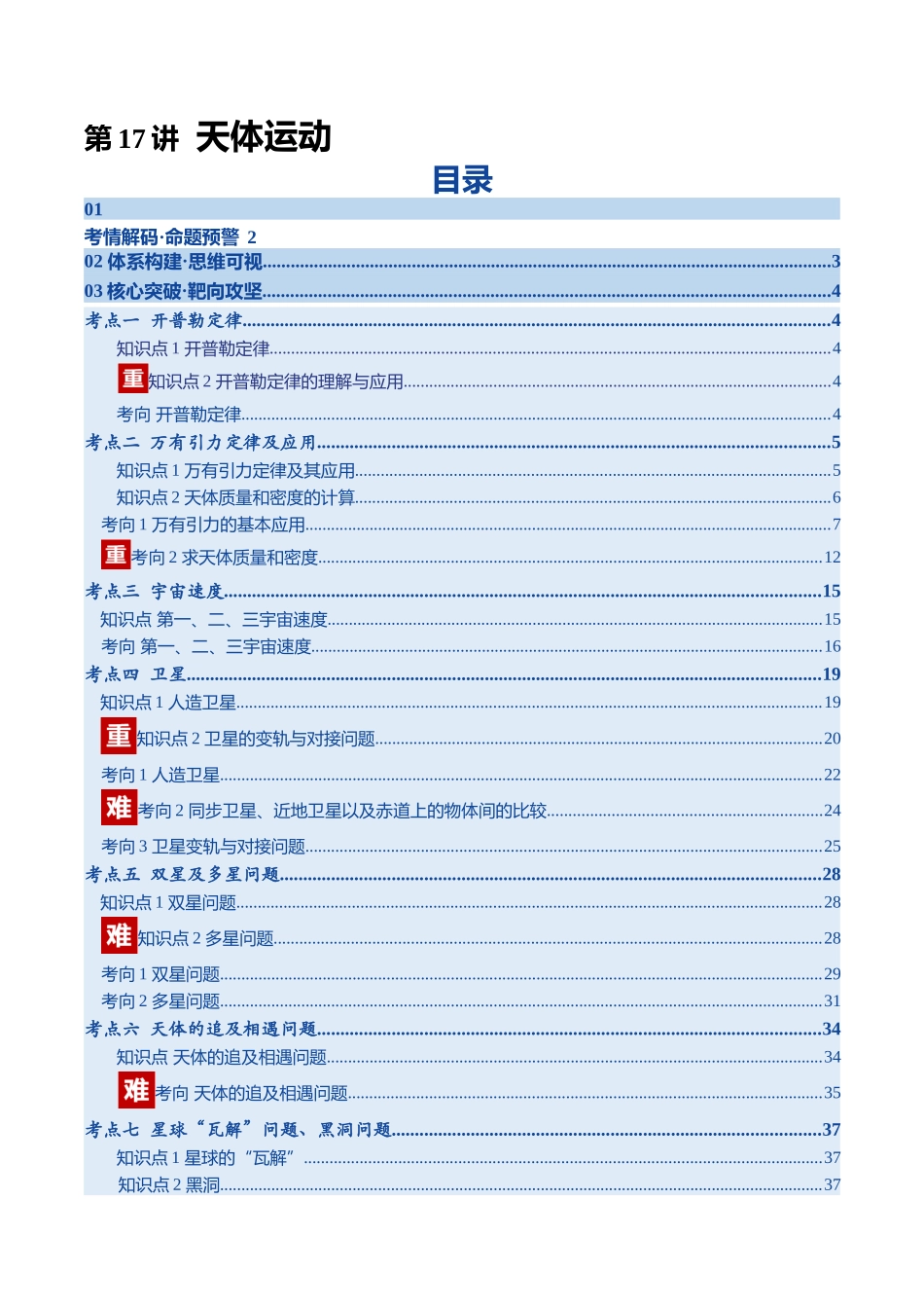 第17讲 天体运动（复习讲义）（四川专用）（教师版）.docx_第1页