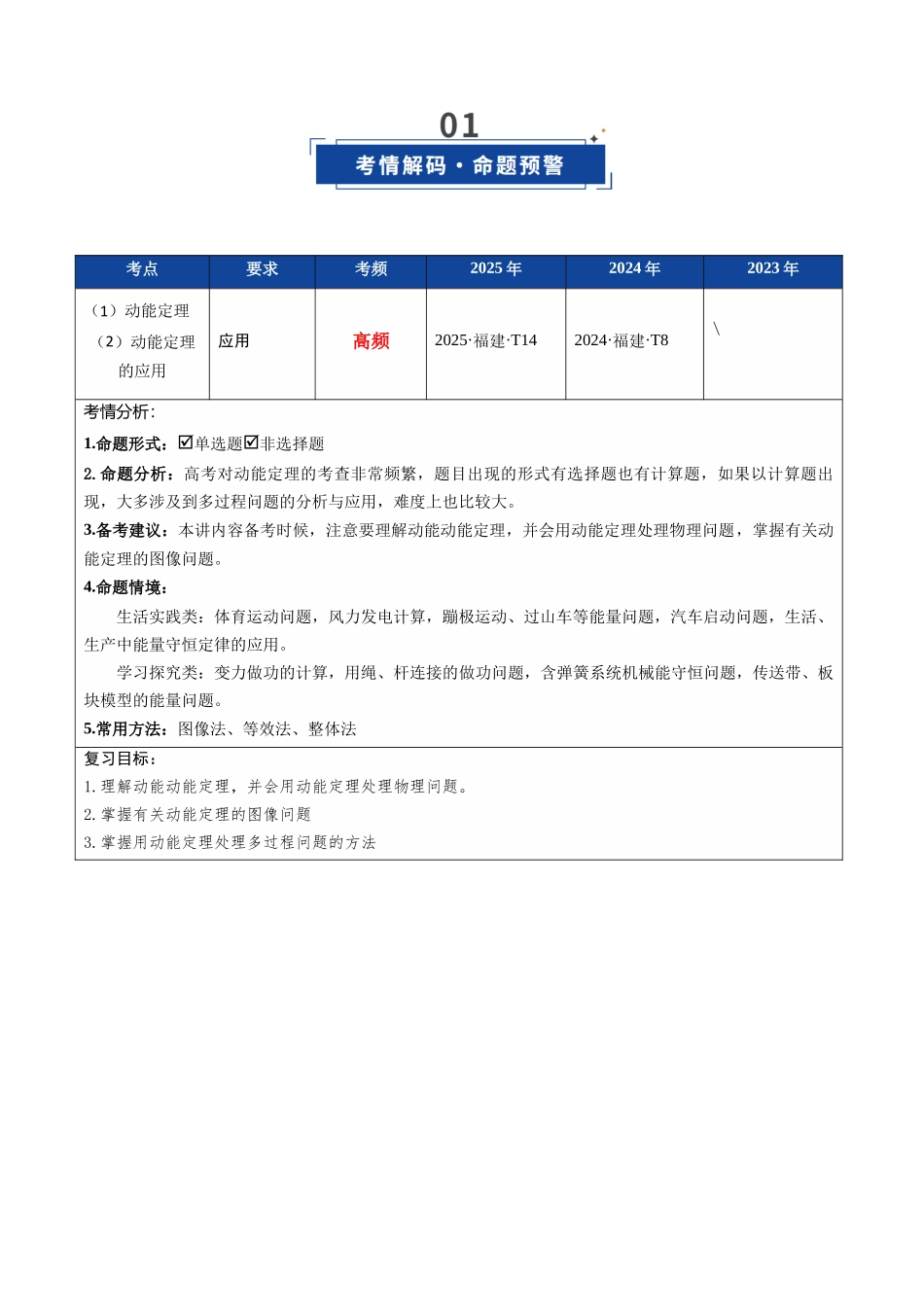 第19讲 动能定理的理解及应用（复习讲义）（福建专用）（教师版）.docx_第2页