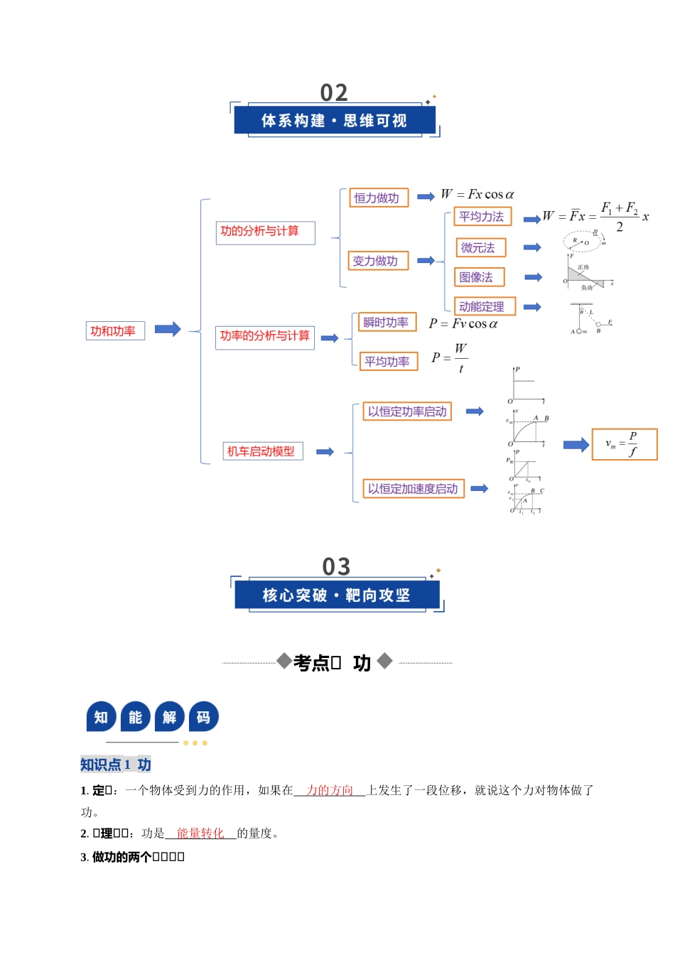 第19讲 功、功率（复习讲义）（湖南专用）（教师版）.docx_第3页