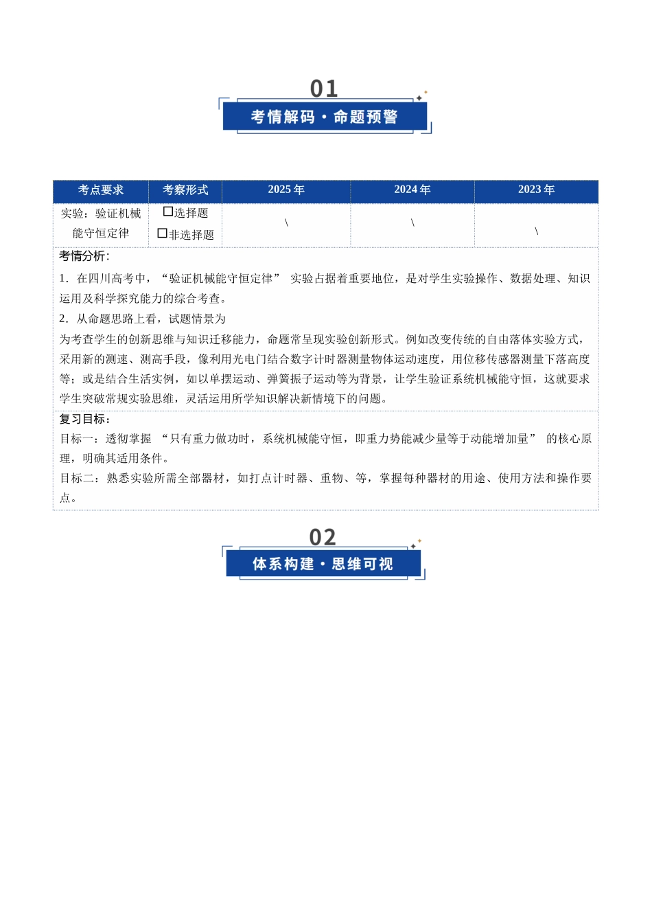 第21讲 实验：验证机械能守恒定律（复习讲义）（四川专用）（教师版）.docx_第2页