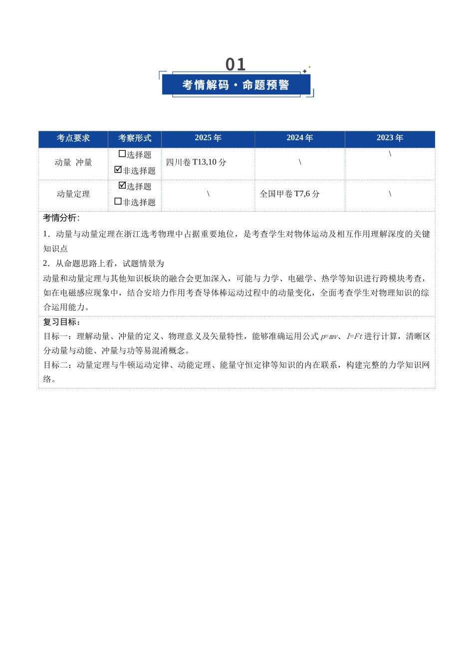 第22讲 动量和动量定理（复习讲义）（四川专用）（学生版）.docx_第2页