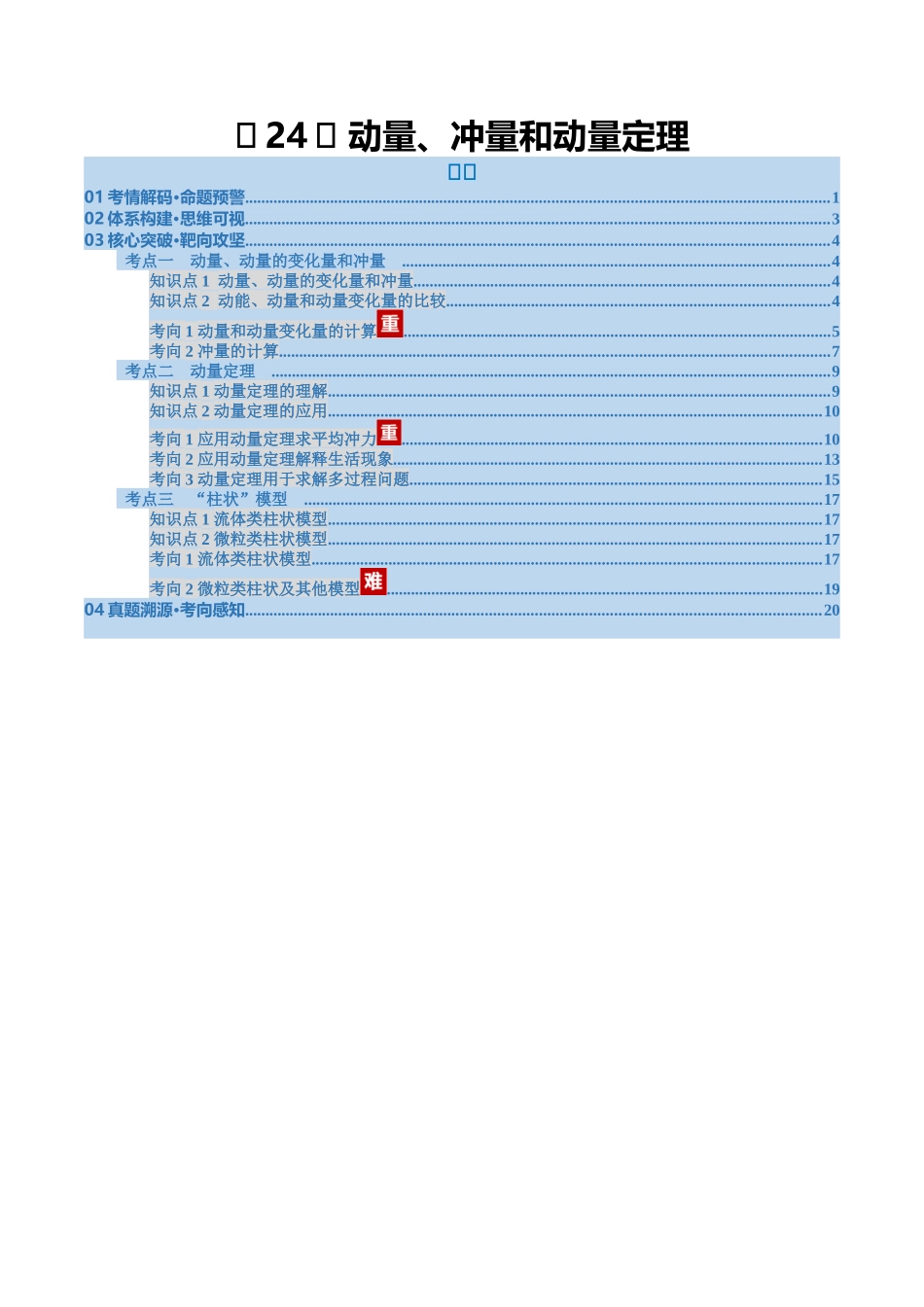 第23讲 动量、冲量和动量定理（复习讲义）（福建专用）（学生版）.docx_第1页