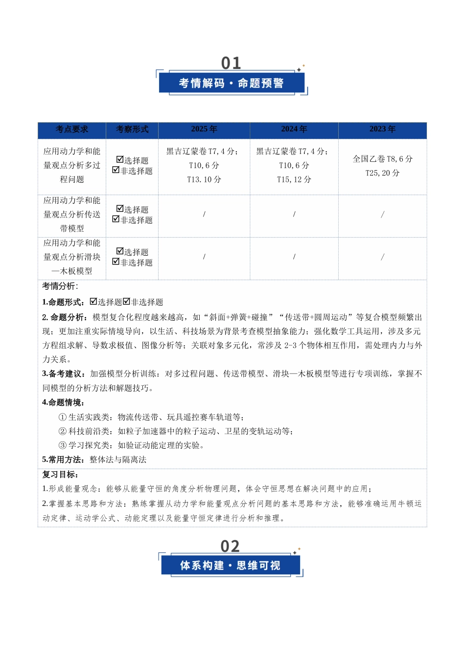 第24讲 动力学和能量观点的综合应用（复习讲义）（黑吉辽专用）（教师版）.docx_第2页