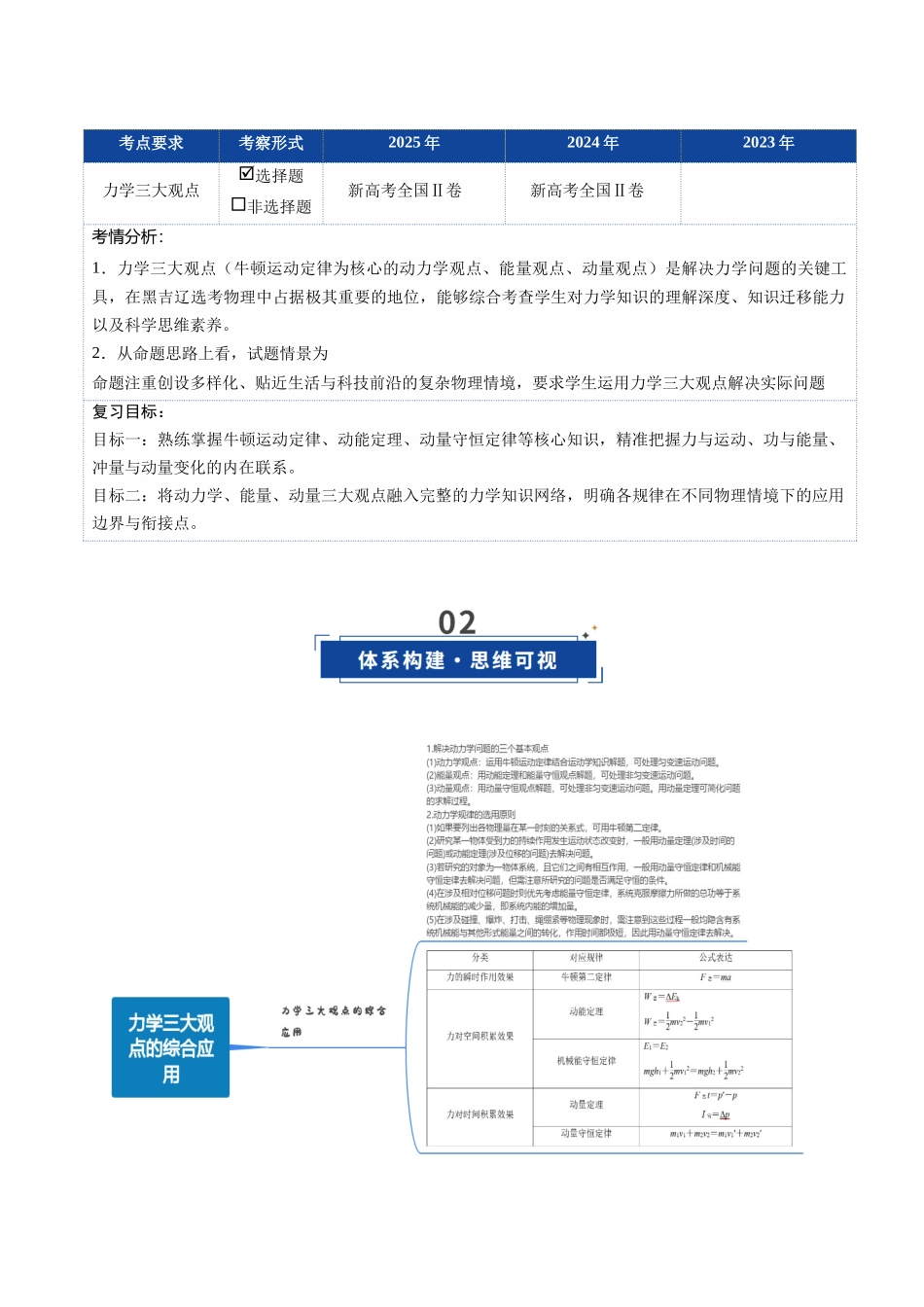 第29讲  力学三大观点的综合应用（复习讲义）（黑吉辽专用）（学生版）.docx_第2页