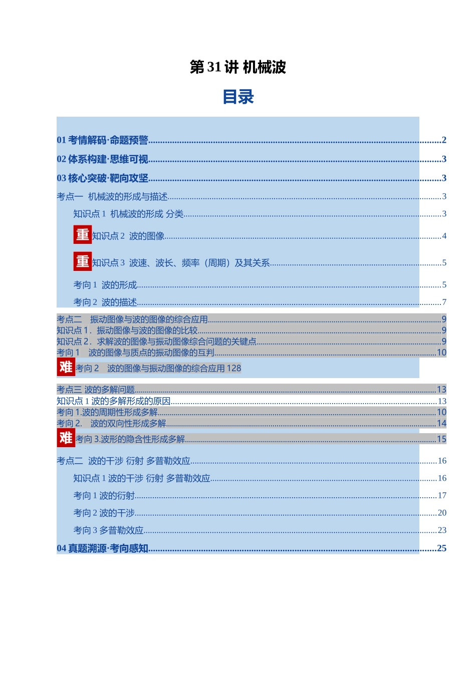 第31讲 机械波（复习讲义）（湖南专用）（学生版）.docx_第1页