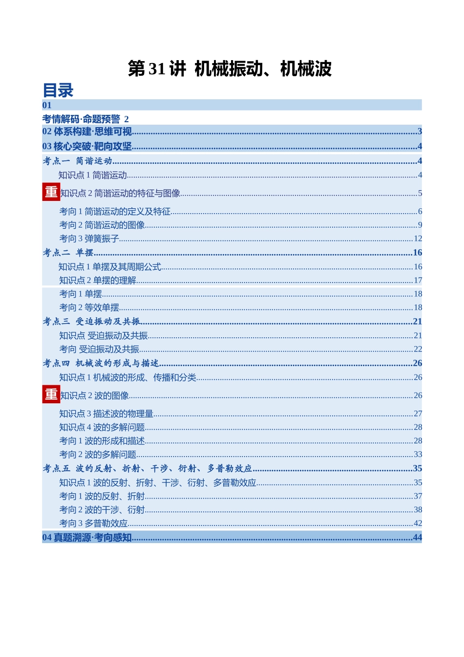 第31讲 机械振动、机械波（复习讲义）（黑吉辽专用）（教师版）.docx_第1页