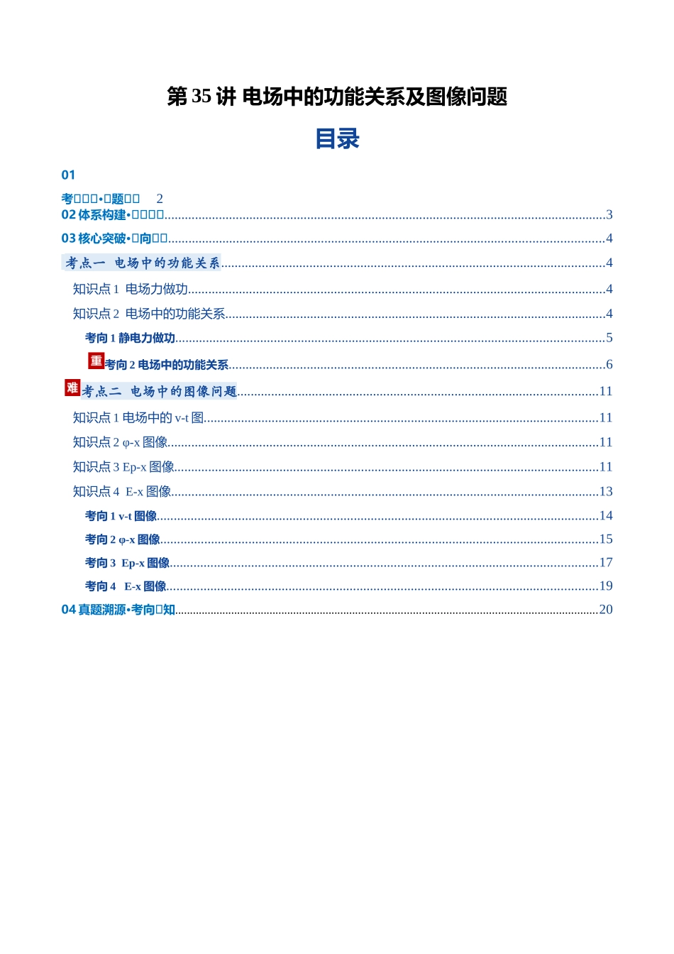 第35讲 电场中的功能关系及图像问题（复习讲义）（湖南专用）（教师版）.docx_第1页